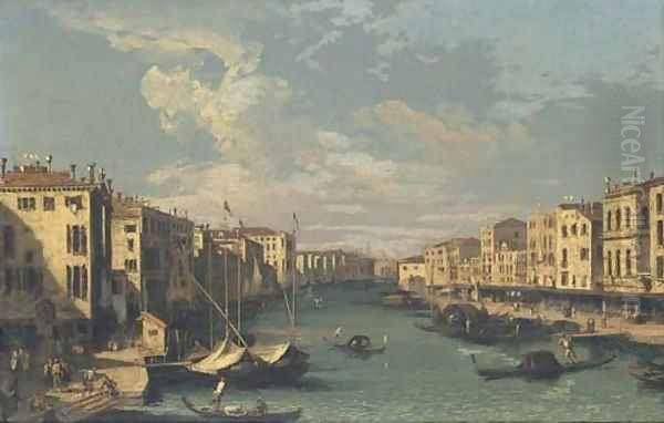 The Grand Canal, looking south-west from the Rialto Bridge to the Palazzo Foscari Oil Painting by (Giovanni Antonio Canal) Canaletto