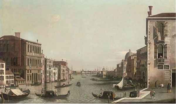 The Grand Canal, Venice, looking East from the Campo di San Vio Oil Painting by (Giovanni Antonio Canal) Canaletto