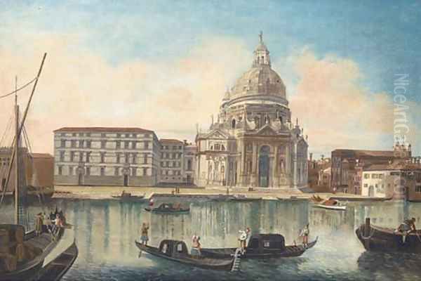 Gondolas before Santa Maria Salute, Venice Oil Painting by (Giovanni Antonio Canal) Canaletto