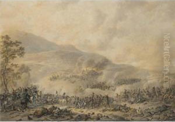 Battle Scene From The Dutch-french War Oil Painting by Dirck Langendijk