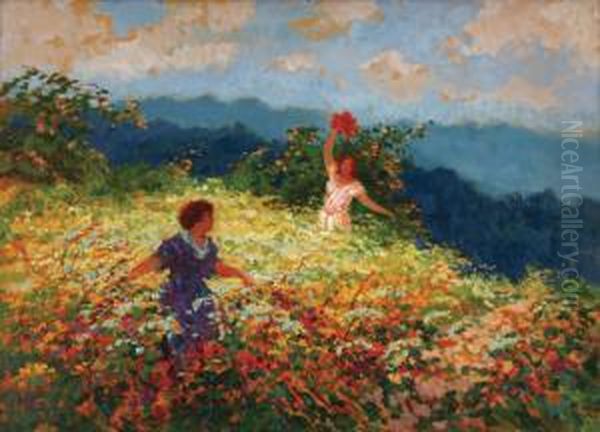 Joy Of Summer Oil Painting by Karel Langer