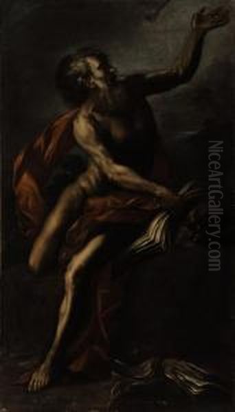 Saint Jerome In The Wilderness Oil Painting by Giovanni Battista Langetti