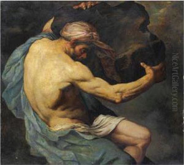 Sisifo Oil Painting by Giovanni Battista Langetti