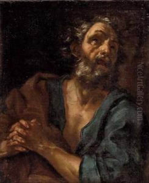 Der Reuige Hl. Petrus Oil Painting by Giovanni Battista Langetti