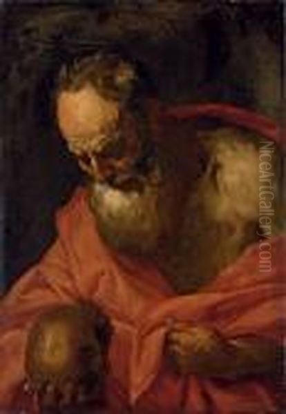 Saint Jerome Oil Painting by Giovanni Battista Langetti