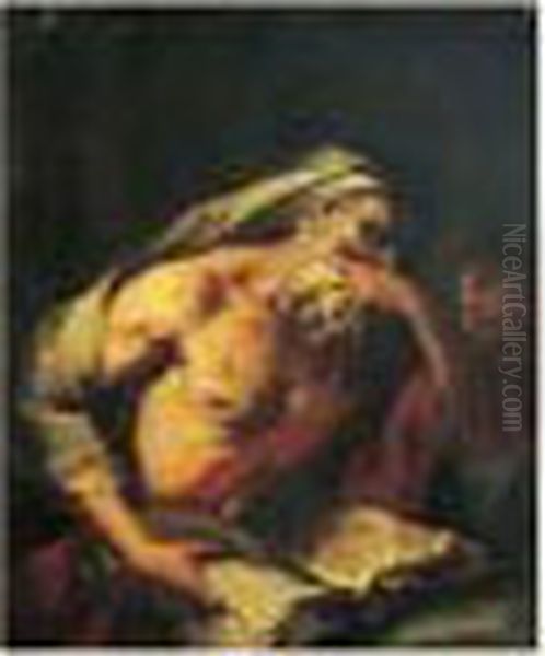 Un Philosophe Antique Oil Painting by Giovanni Battista Langetti