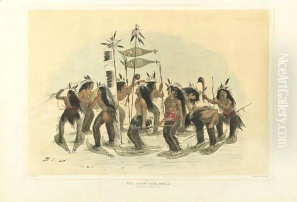 The Snow Shoe Dance Oil Painting by Currier, N. & Ives, J.M.