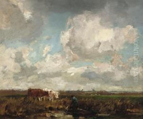 Westenwoud: In The Pasture Oil Painting by Frans Langeveld