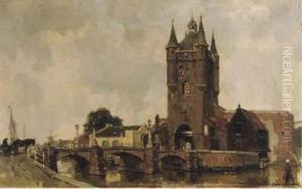 The Zuidhavenpoort, Zierikzee Oil Painting by Frans Langeveld