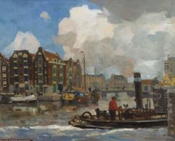 De Sluis Aan De Oude Schans Oil Painting by Frans Langeveld