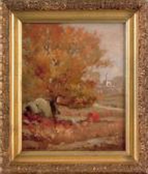 Autumn Landscape Oil Painting by Walter Franklin Lansil