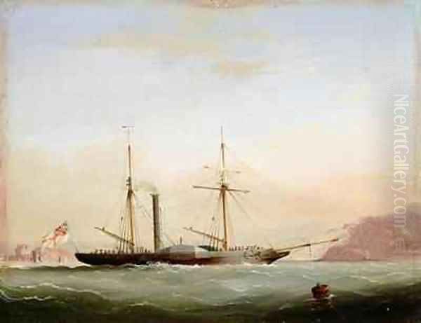 Paddle Steamer in Plymouth Sound off Mount Edgecombe Oil Painting by Condy, Nicholas Matthews