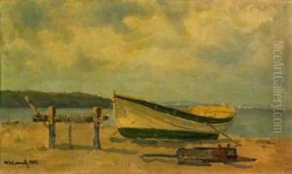 Fish Boat Oil Painting by Walter Franklin Lansil