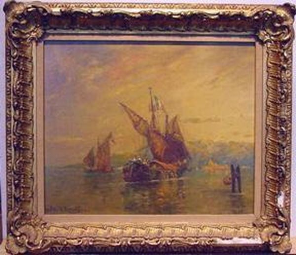 In The Gulf Of Venice Oil Painting by Walter Franklin Lansil