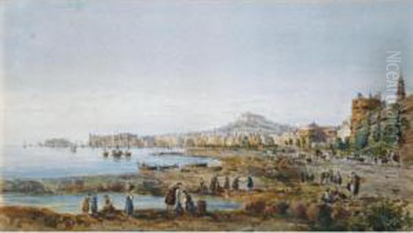 Napoli Dal Carmine Oil Painting by Giovanni Giordano Lanza