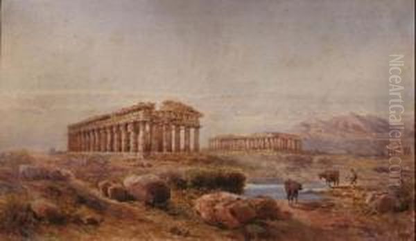 Paestum Oil Painting by Giovanni Giordano Lanza