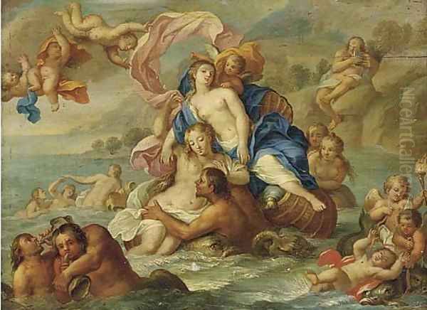 Galatea and Polyphemus Oil Painting by Agostino Carracci