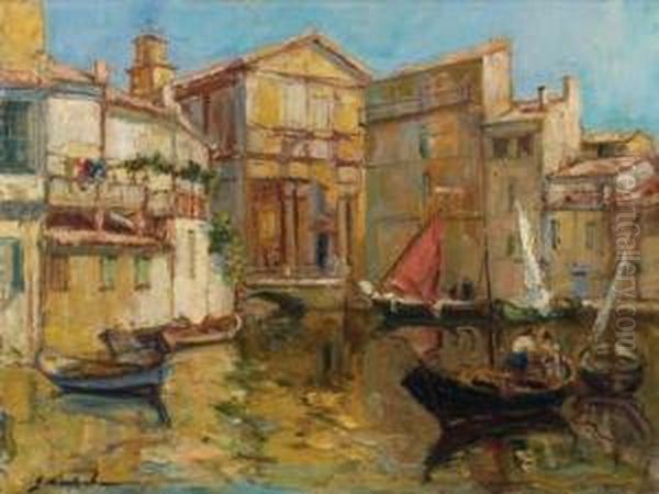 Les Martigues Oil Painting by Georgi Alexandrovich Lapchine