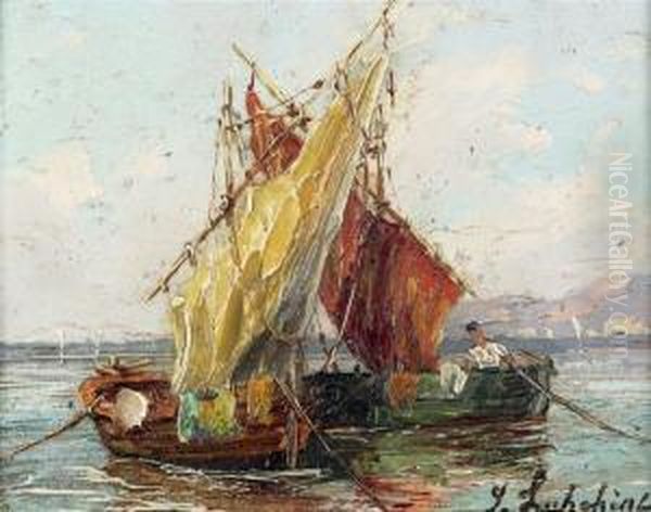 Les Barques Oil Painting by Georgi Alexandrovich Lapchine