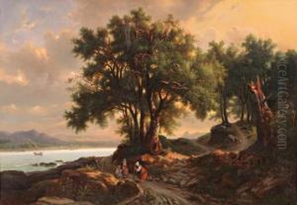 Paysage Romantique Oil Painting by Louis Auguste Lapito