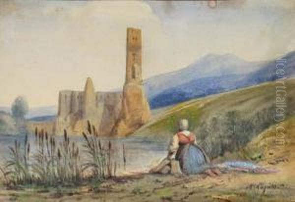 La Lavandiere Oil Painting by Louis Auguste Lapito