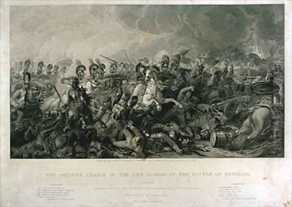 The Decisive Charge of the Life Guards at Waterloo in 1815 Oil Painting by Luke Clennell