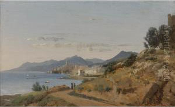 View Of Bastia, Corsica Oil Painting by Louis Auguste Lapito