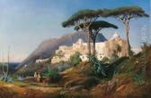 Veduta Di Capri Oil Painting by Louis Auguste Lapito