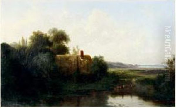 Scene De Canotage Oil Painting by Louis Auguste Lapito