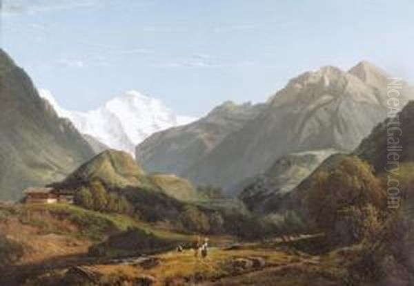 Sommerliche Landschaft Mit Der Jungfrau. Oil Painting by Louis Auguste Lapito