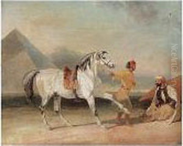 Inspecting The Stallion Oil Painting by George Henry Laporte