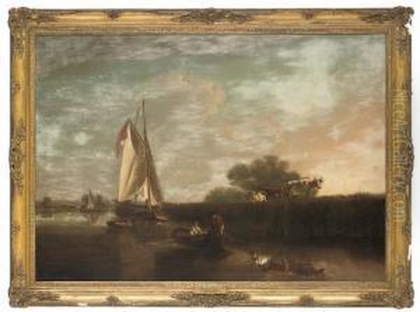 A Backwater On The Upper Reaches Of The Thames Oil Painting by John Laporte