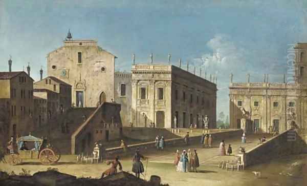 Rome, Santa Maria in Aracoeli and the Campidoglio Oil Painting by (Giovanni Antonio Canal) Canaletto