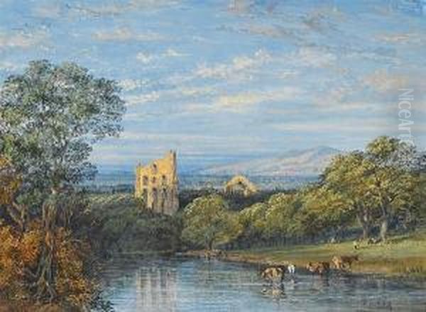 Valle Crucis Abbey Oil Painting by John Laporte