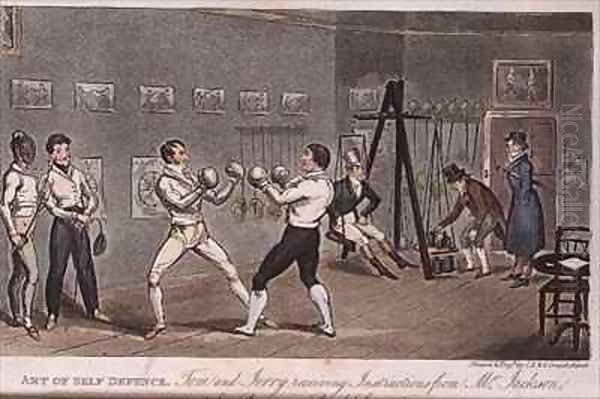 Art of Self Defence Tom and Jerry receiving instructions from Mr Jackson Oil Painting by I. Robert and George Cruikshank