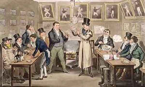 Cribbs Parlour Tom introducing Jerry and Logic to the Champion of England Oil Painting by I. Robert and George Cruikshank