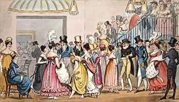 Tom and Jerry in the Saloon at Covent Garden Oil Painting by I. Robert and George Cruikshank