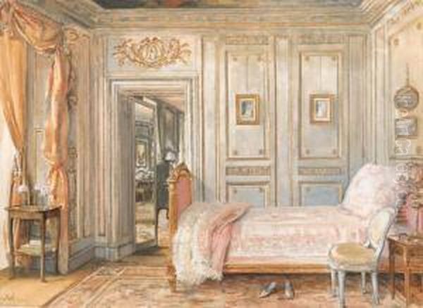 'la Chambre De Lady Mendl', A Watercolor On Paper Oil Painting by William Larkin