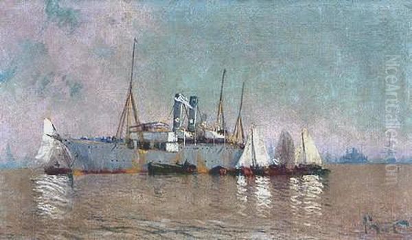 Marina Oil Painting by Manuel Larravide