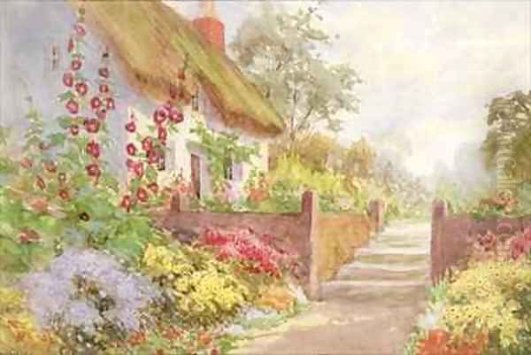 A Country Cottage Oil Painting by Sydney Currie