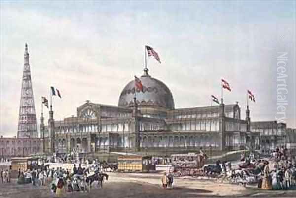 New York Crystal Palace built for World Fair in 1853 Oil Painting by Sydney Currie