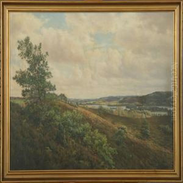 Scenery From Silkeborg Oil Painting by Adolf Larsen