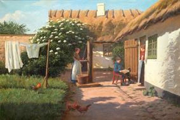 Al Sol De La Tarde Oil Painting by Alfred Valdemar Larsen