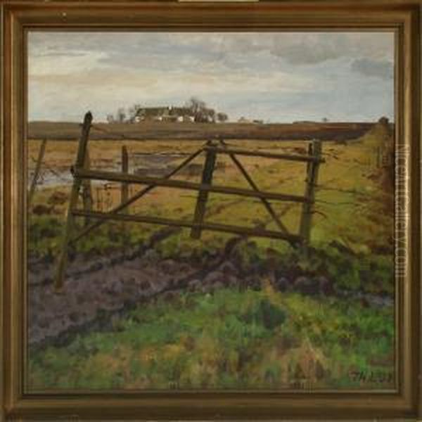 Landscape With Fields And Gate by Thorvald Larsen