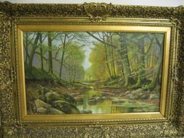 Wood Creek Oil Painting by Thorvald Larsen