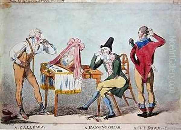 Cartoon of the French aristocratic emigres in England during the Revolution Oil Painting by Isaac Cruikshank