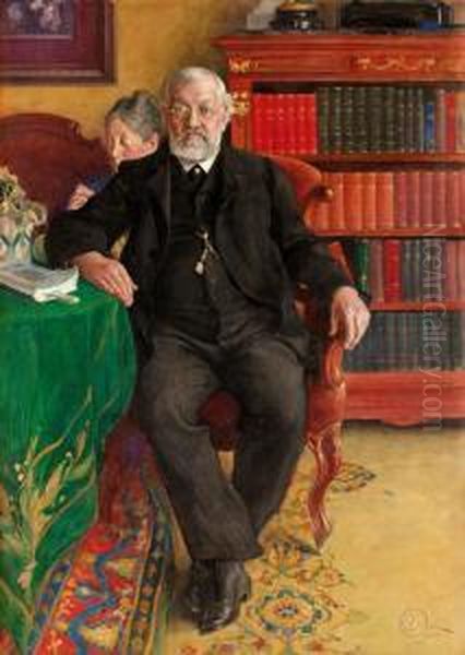 Portratt Av Grosshandlare Wilhelm Och Fru Emelie Josephson Oil Painting by Carl Larsson