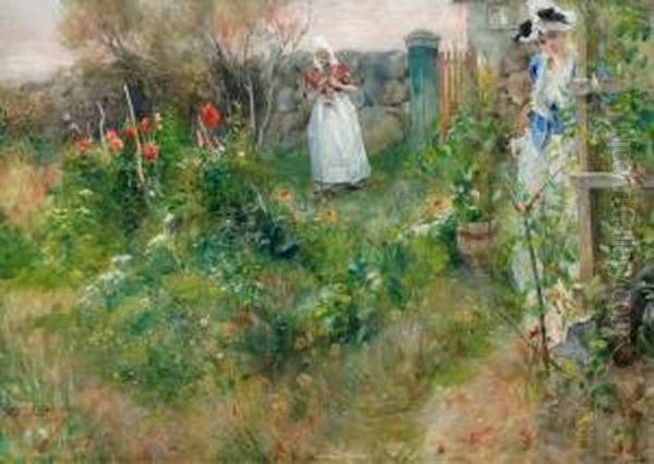 Aftonrodnad Oil Painting by Carl Larsson