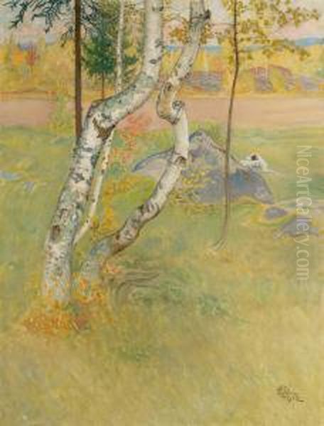 Bjorkarna Oil Painting by Carl Larsson