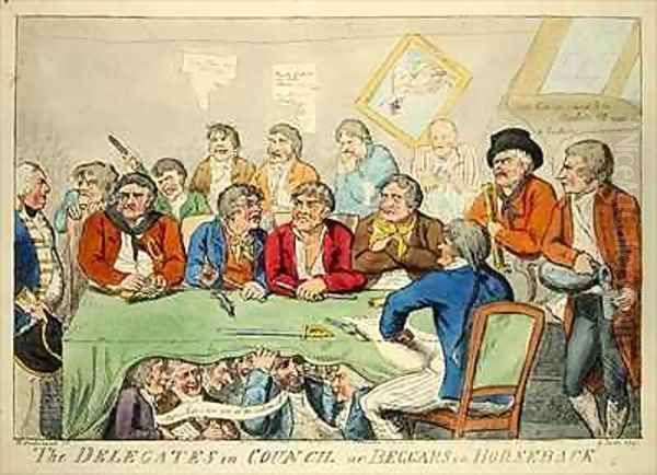 The delegates in council or beggars on horseback Oil Painting by Isaac Cruikshank